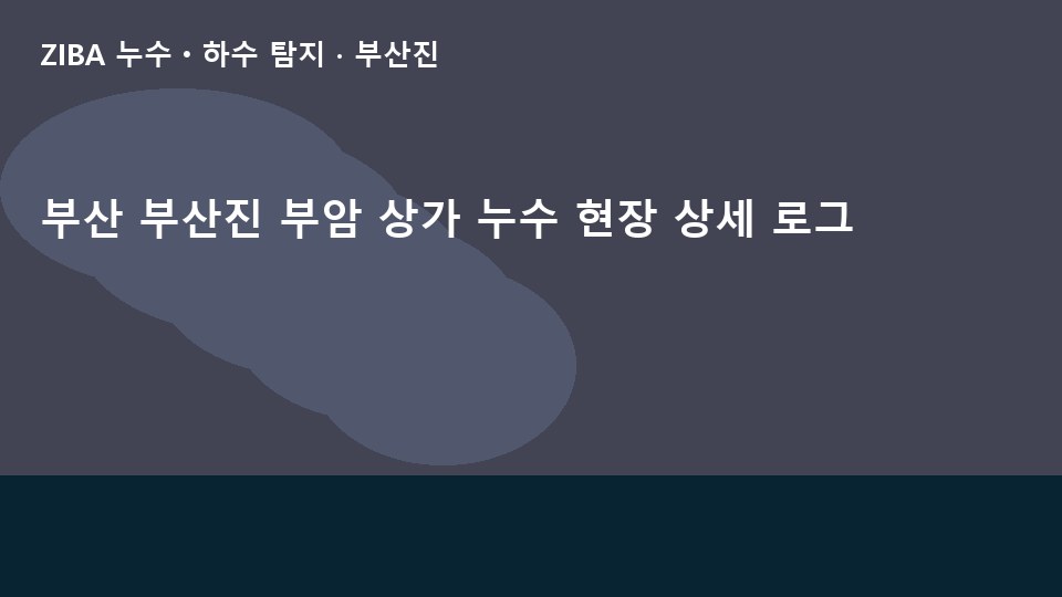 부산 부산진 부암 상가 누수 현장 상세 로그