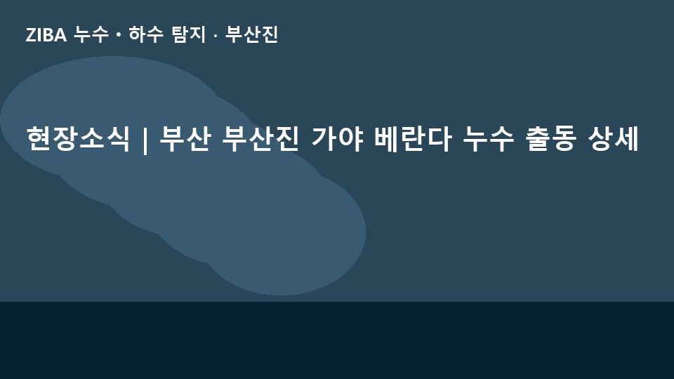 현장소식 | 부산 부산진 가야 베란다 누수 출동 상세